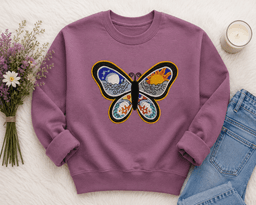 Celestial Butterfly Embroidery Design | Sun Moon Boho Machine File thumbnail 7