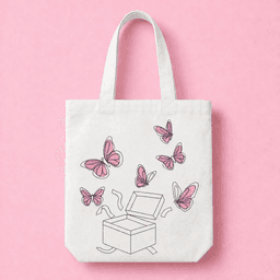 Butterflies in a Box Embroidery Design | Cute Pink Butterfly Machine Embroidery Pattern thumbnail 6