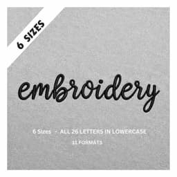 Lowercase Script Embroidery Font – a–z Alphabet – Cursive Machine Embroidery Design thumbnail 1