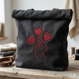 Korean Finger Heart Embroidery Designs Bundle, 8 Styles (Instant Download) thumbnail 3