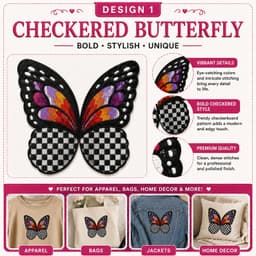 Butterfly Embroidery Design Set of 2, Floral Butterfly Machine Embroidery Pattern thumbnail 2