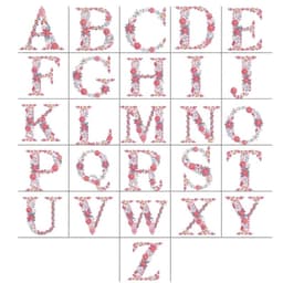Floral Alphabet Embroidery Designs A-Z Uppercase Letters | 6 Sizes Instant Download thumbnail 2