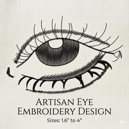 Artisan Eye Embroidery Design | Hand-Drawn Sketch, Line Art (Instant Download) thumbnail 1
