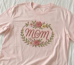 Mom Embroidery Design – Mother’s Day Floral Wreath Appliqué, 4 Sizes, Instant Download thumbnail 5