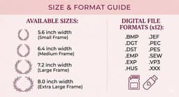 Mom Embroidery Design – Mother’s Day Floral Wreath Appliqué, 4 Sizes, Instant Download thumbnail 7